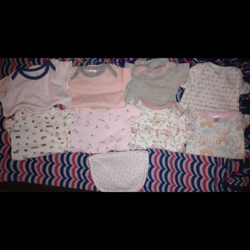 Baby Onesies Set - Pink, White, and Multicolor